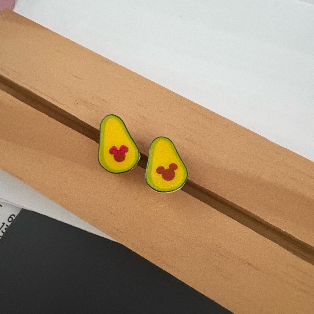 Avocado Mickey Mouse Earrings